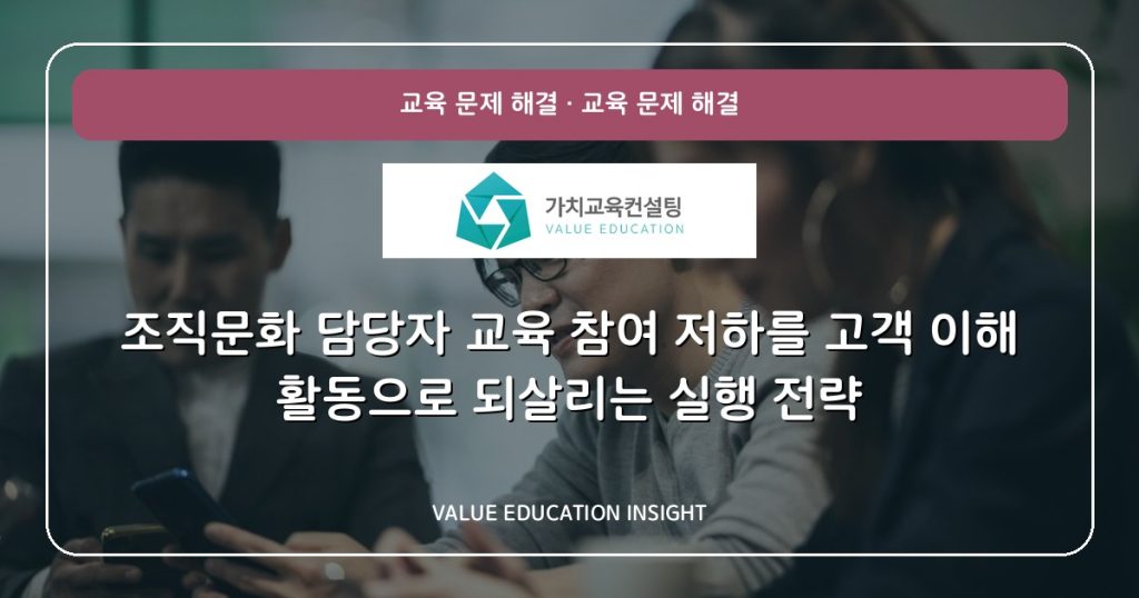 조직문화 담당자 교육 참여 저하를 고객 이해 활동으로 되살리는 실행 전략
