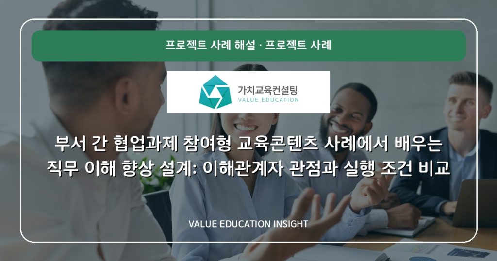 부서 간 협업과제 참여형 교육콘텐츠 사례에서 배우는 직무 이해 향상 설계: 이해관계자 관점과 실행 조건 비교