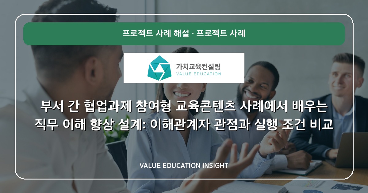 부서 간 협업과제 참여형 교육콘텐츠 사례에서 배우는 직무 이해 향상 설계: 이해관계자 관점과 실행 조건 비교