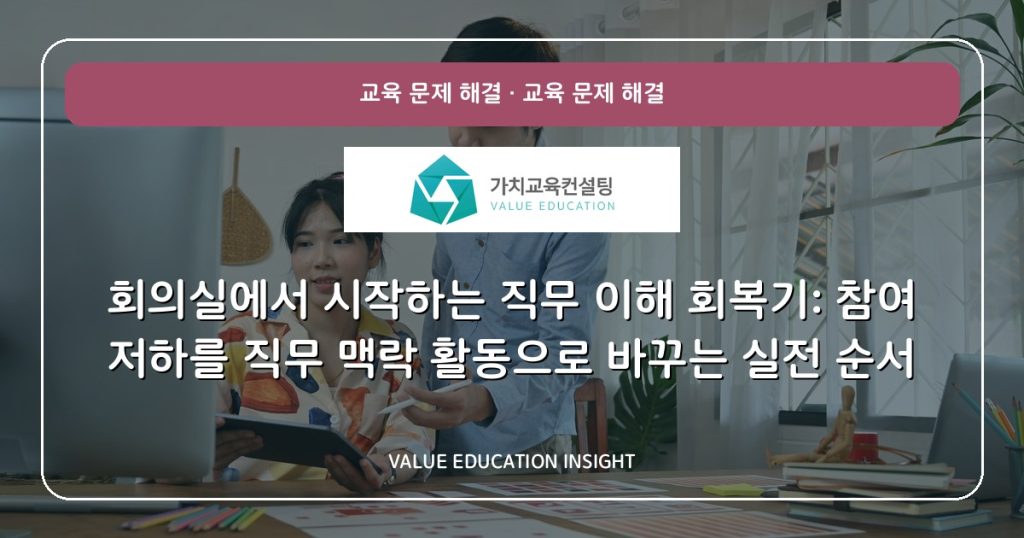 회의실에서 시작하는 직무 이해 회복기: 참여 저하를 직무 맥락 활동으로 바꾸는 실전 순서