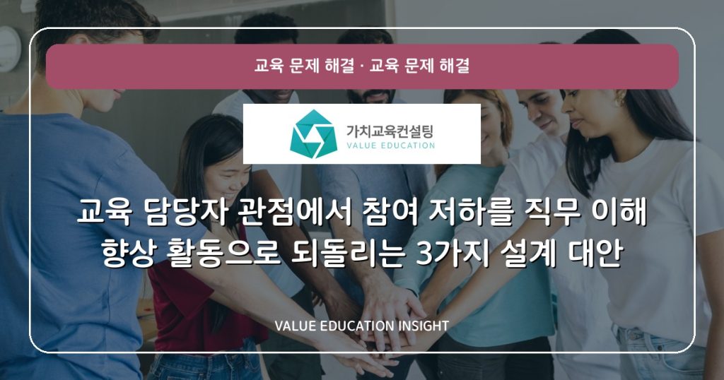 교육 담당자 관점에서 참여 저하를 직무 이해 향상 활동으로 되돌리는 3가지 설계 대안