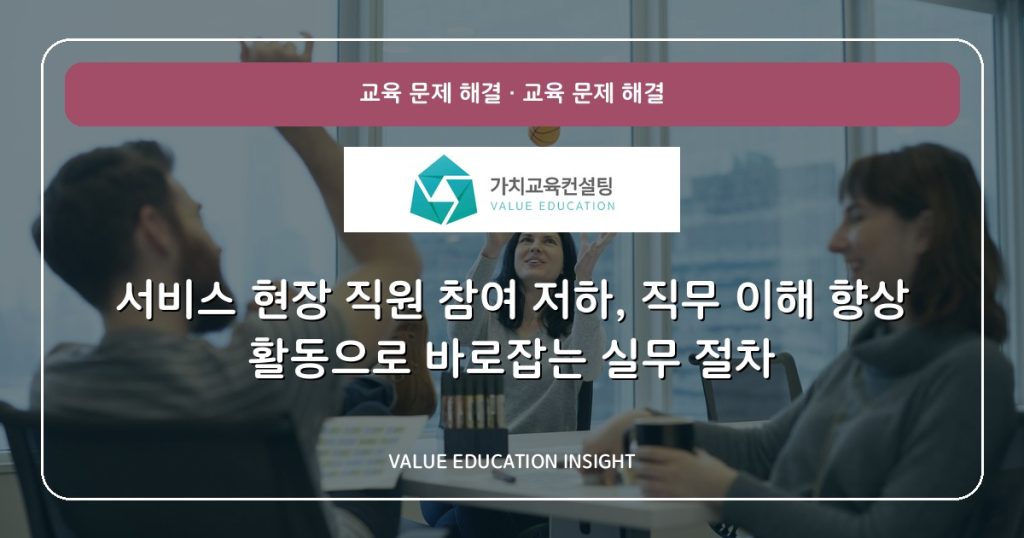 서비스 현장 직원 참여 저하, 직무 이해 향상 활동으로 바로잡는 실무 절차