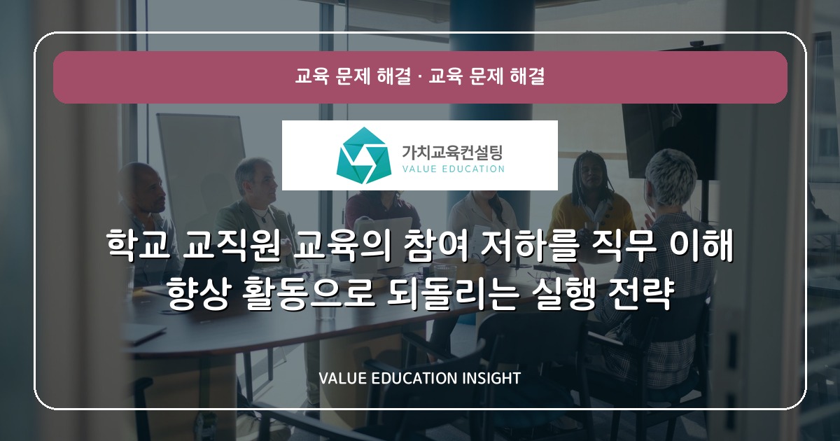 학교 교직원 교육의 참여 저하를 직무 이해 향상 활동으로 되돌리는 실행 전략