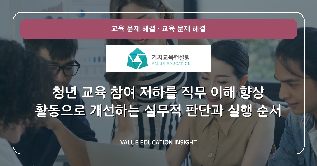청년 교육 참여 저하를 직무 이해 향상 활동으로 개선하는 실무적 판단과 실행 순서