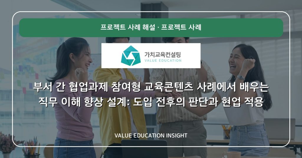 부서 간 협업과제 참여형 교육콘텐츠 사례에서 배우는 직무 이해 향상 설계: 도입 전후의 판단과 현업 적용