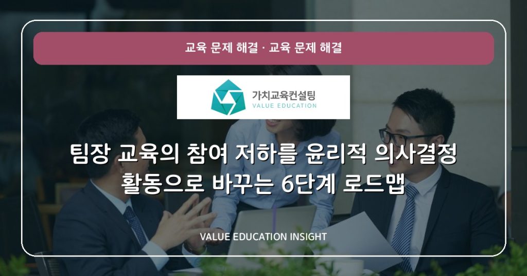 팀장 교육의 참여 저하를 윤리적 의사결정 활동으로 바꾸는 6단계 로드맵