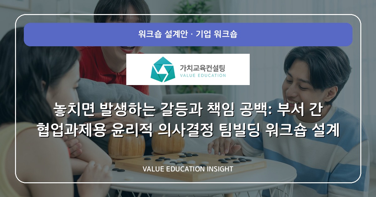 놓치면 발생하는 갈등과 책임 공백: 부서 간 협업과제용 윤리적 의사결정 팀빌딩 워크숍 설계