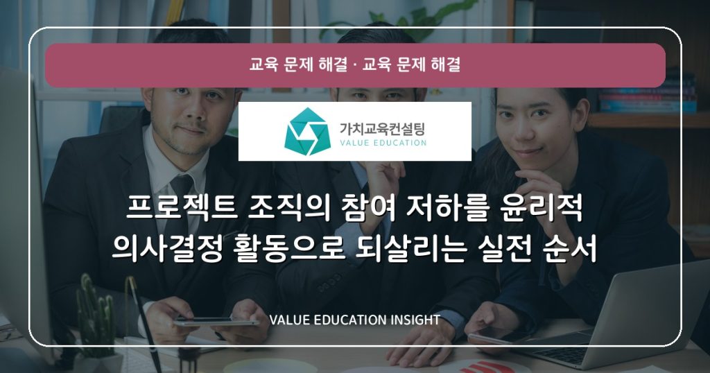 프로젝트 조직의 참여 저하를 윤리적 의사결정 활동으로 되살리는 실전 순서