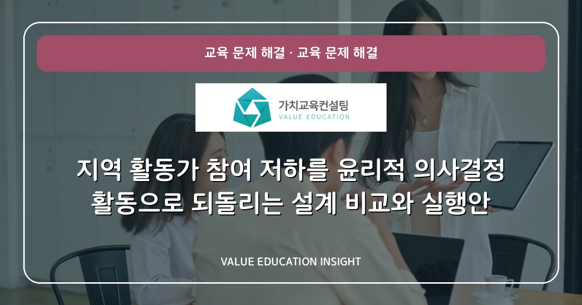 지역 활동가 참여 저하를 윤리적 의사결정 활동으로 되돌리는 설계 비교와 실행안