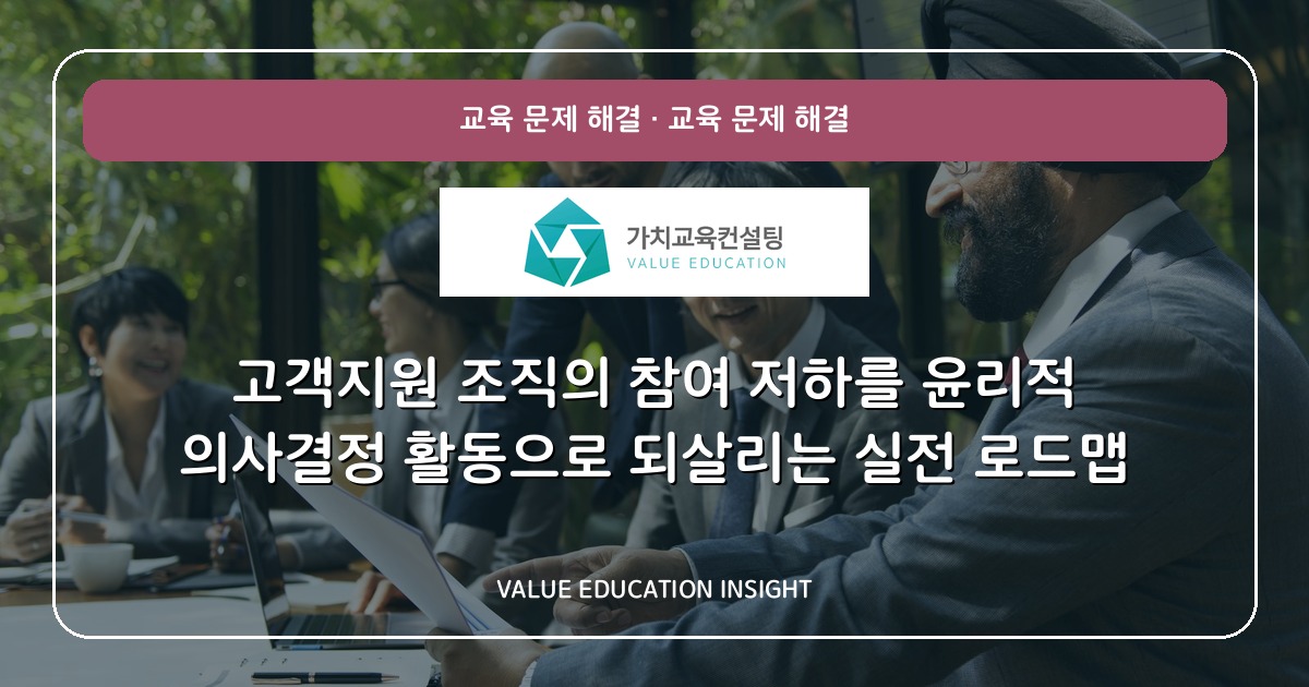 고객지원 조직의 참여 저하를 윤리적 의사결정 활동으로 되살리는 실전 로드맵