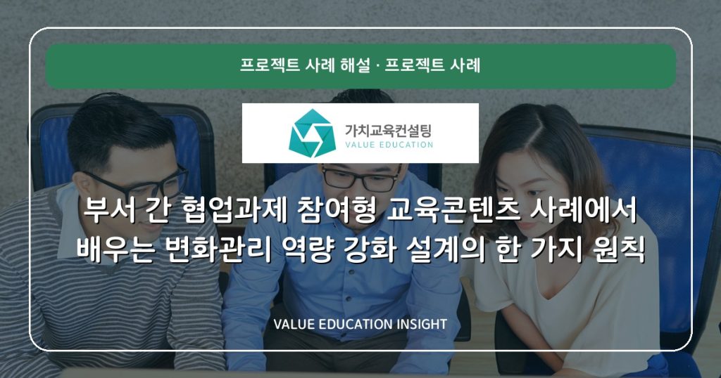 부서 간 협업과제 참여형 교육콘텐츠 사례에서 배우는 변화관리 역량 강화 설계의 한 가지 원칙