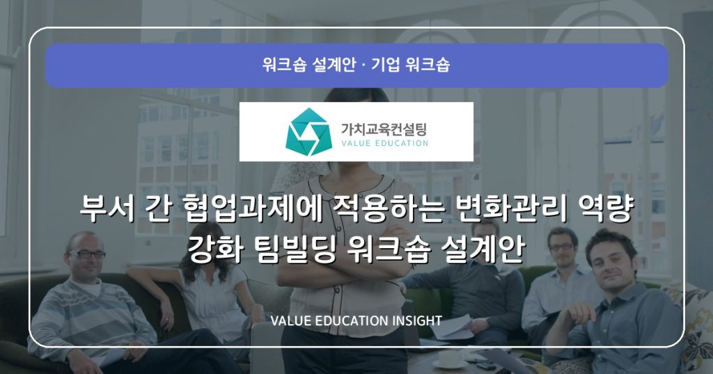 부서 간 협업과제에 적용하는 변화관리 역량 강화 팀빌딩 워크숍 설계안