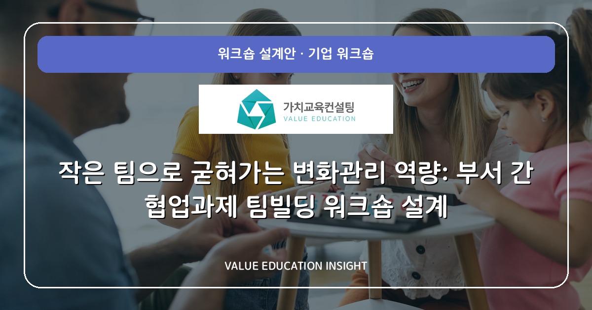 작은 팀으로 굳혀가는 변화관리 역량: 부서 간 협업과제 팀빌딩 워크숍 설계