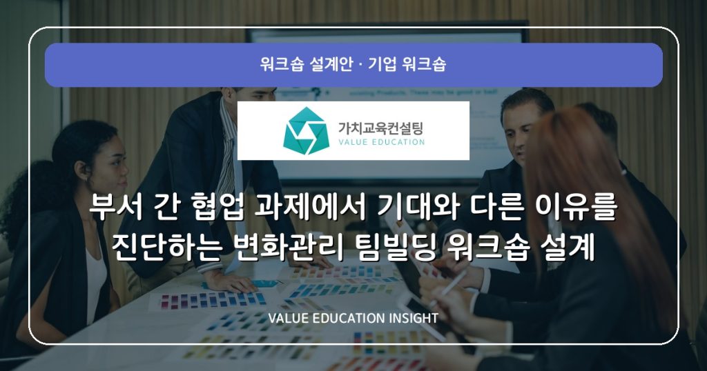 부서 간 협업 과제에서 기대와 다른 이유를 진단하는 변화관리 팀빌딩 워크숍 설계