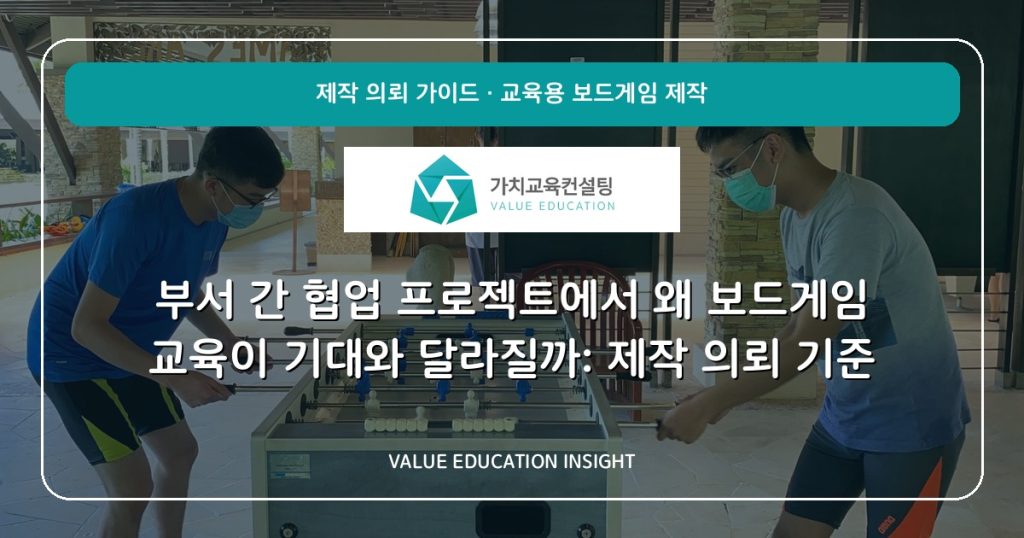 부서 간 협업 프로젝트에서 왜 보드게임 교육이 기대와 달라질까: 제작 의뢰 기준