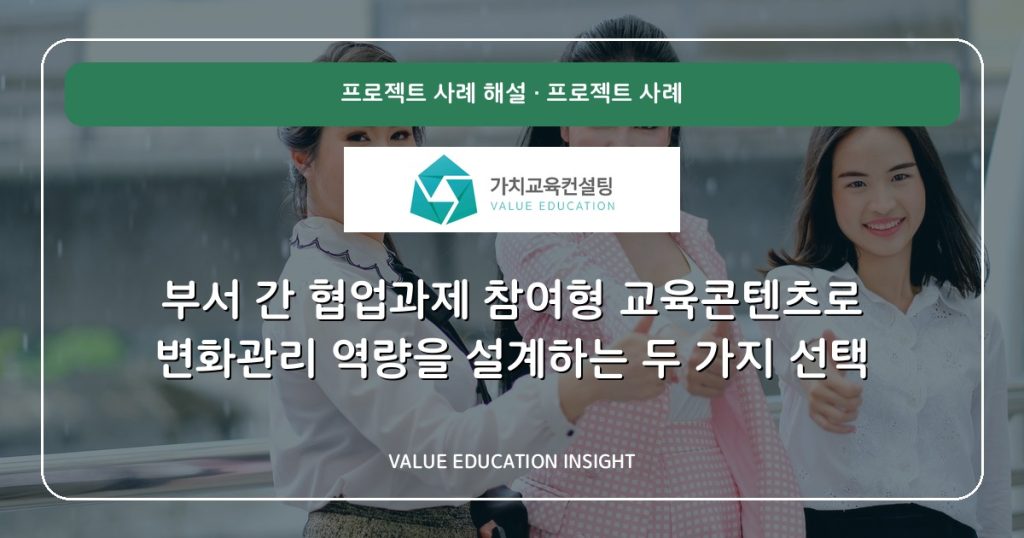 부서 간 협업과제 참여형 교육콘텐츠로 변화관리 역량을 설계하는 두 가지 선택