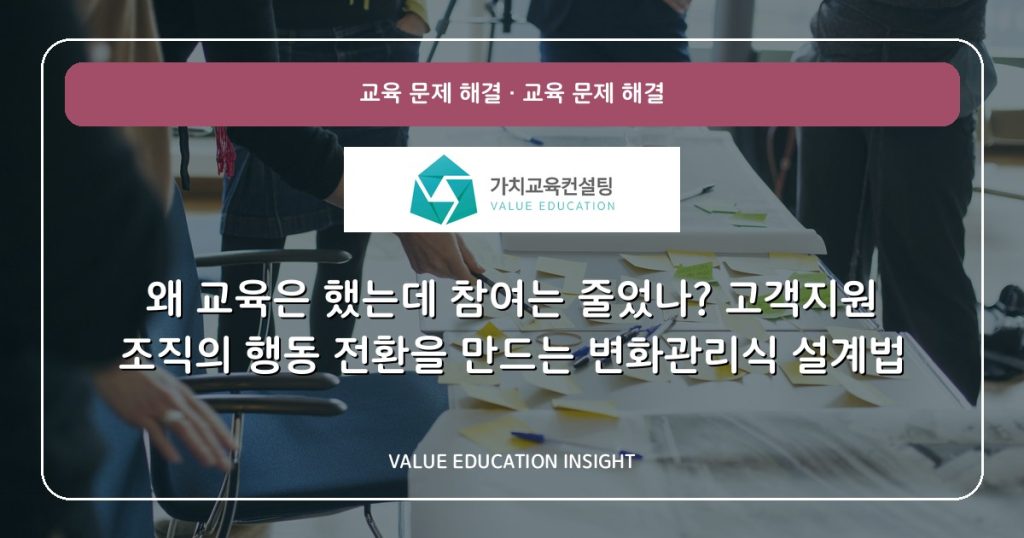 왜 교육은 했는데 참여는 줄었나? 고객지원 조직의 행동 전환을 만드는 변화관리식 설계법