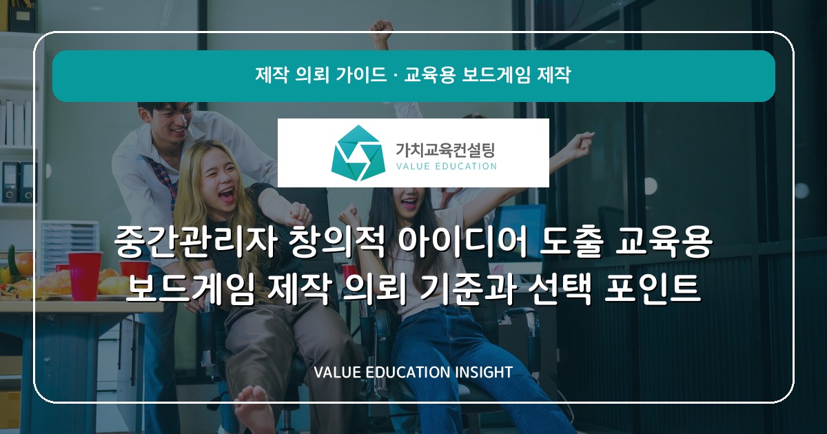 중간관리자 창의적 아이디어 도출 교육용 보드게임 제작 의뢰 기준과 선택 포인트