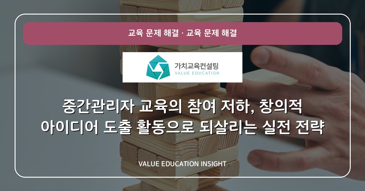 중간관리자 교육의 참여 저하, 창의적 아이디어 도출 활동으로 되살리는 실전 전략