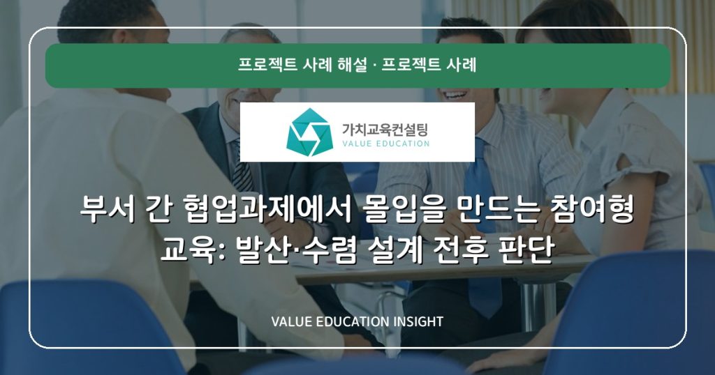부서 간 협업과제에서 몰입을 만드는 참여형 교육: 발산·수렴 설계 전후 판단
