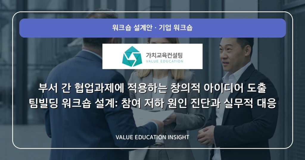 부서 간 협업과제에 적용하는 창의적 아이디어 도출 팀빌딩 워크숍 설계: 참여 저하 원인 진단과 실무적 대응
