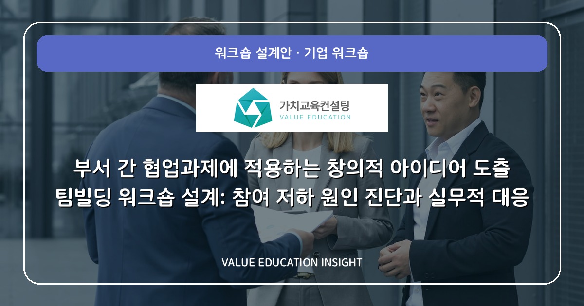 부서 간 협업과제에 적용하는 창의적 아이디어 도출 팀빌딩 워크숍 설계: 참여 저하 원인 진단과 실무적 대응