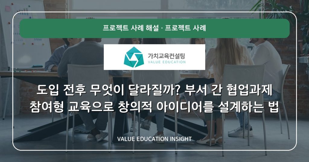 도입 전후 무엇이 달라질까? 부서 간 협업과제 참여형 교육으로 창의적 아이디어를 설계하는 법