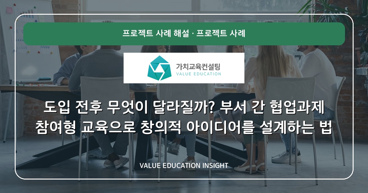 도입 전후 무엇이 달라질까? 부서 간 협업과제 참여형 교육으로 창의적 아이디어를 설계하는 법