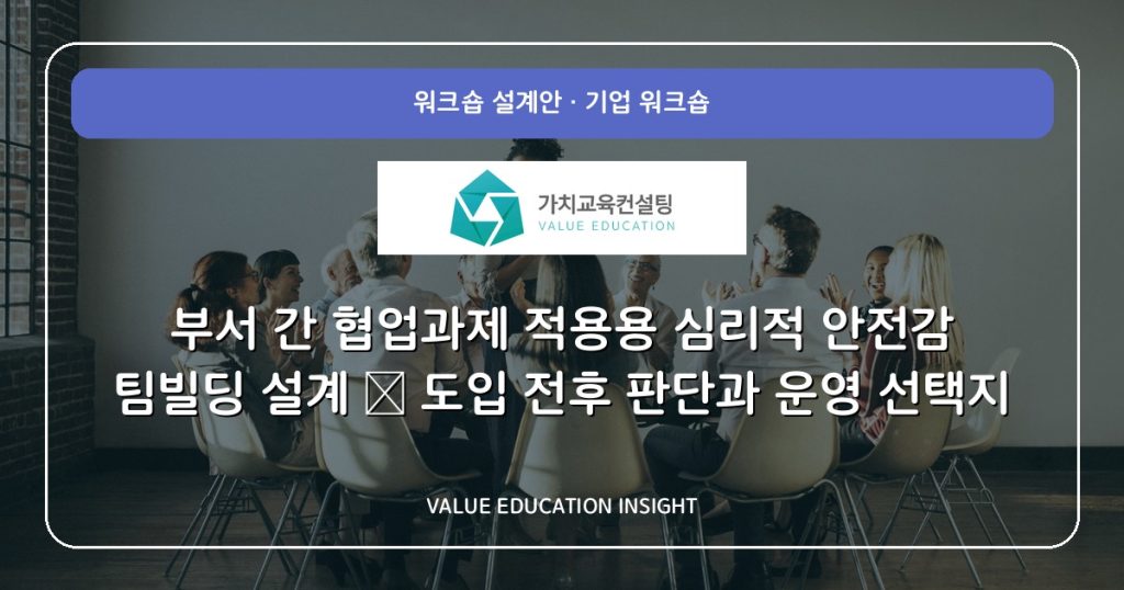 부서 간 협업과제 적용용 심리적 안전감 팀빌딩 설계 — 도입 전후 판단과 운영 선택지