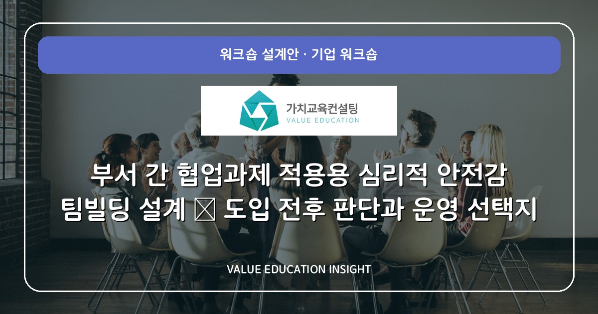 부서 간 협업과제 적용용 심리적 안전감 팀빌딩 설계 — 도입 전후 판단과 운영 선택지