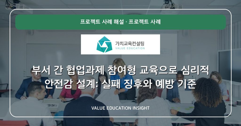 부서 간 협업과제 참여형 교육으로 심리적 안전감 설계: 실패 징후와 예방 기준