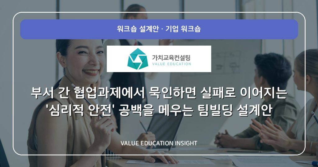 부서 간 협업과제에서 묵인하면 실패로 이어지는 ‘심리적 안전’ 공백을 메우는 팀빌딩 설계안