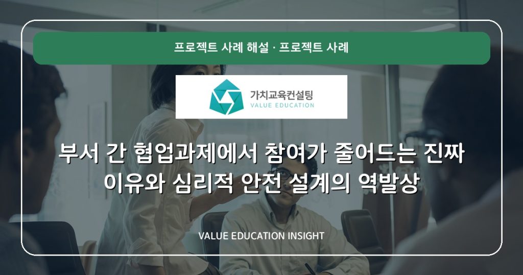부서 간 협업과제에서 참여가 줄어드는 진짜 이유와 심리적 안전 설계의 역발상