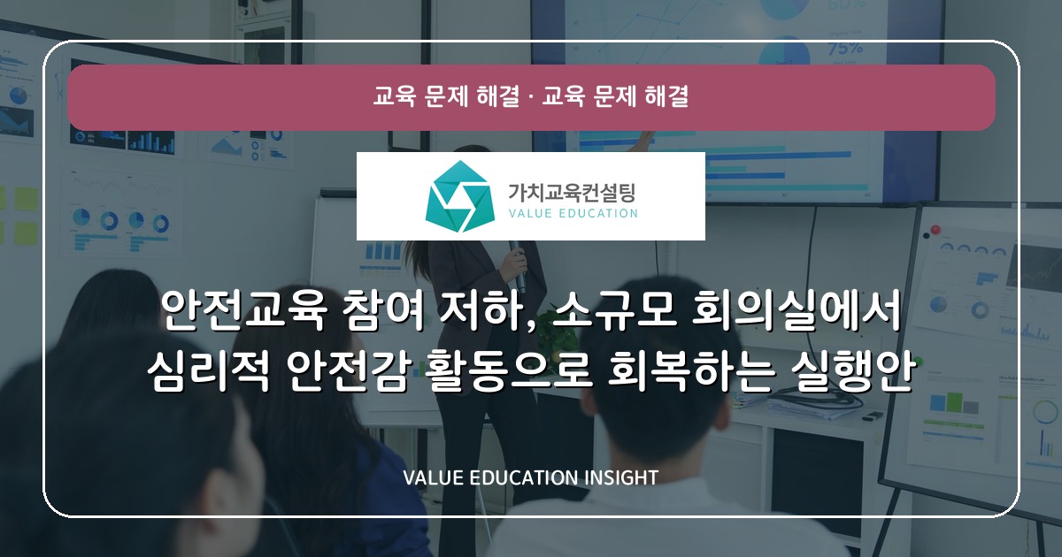 안전교육 참여 저하, 소규모 회의실에서 심리적 안전감 활동으로 회복하는 실행안