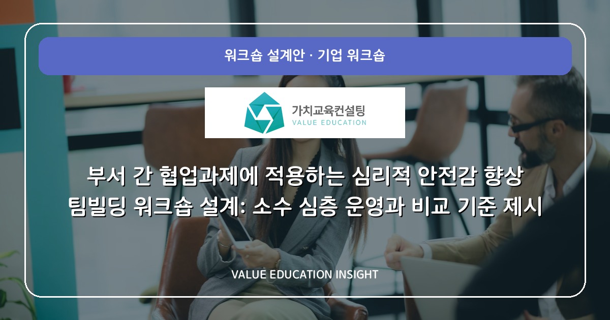 부서 간 협업과제에 적용하는 심리적 안전감 향상 팀빌딩 워크숍 설계: 소수 심층 운영과 비교 기준 제시