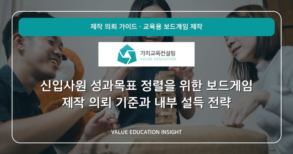 신입사원 성과목표 정렬을 위한 보드게임 제작 의뢰 기준과 내부 설득 전략