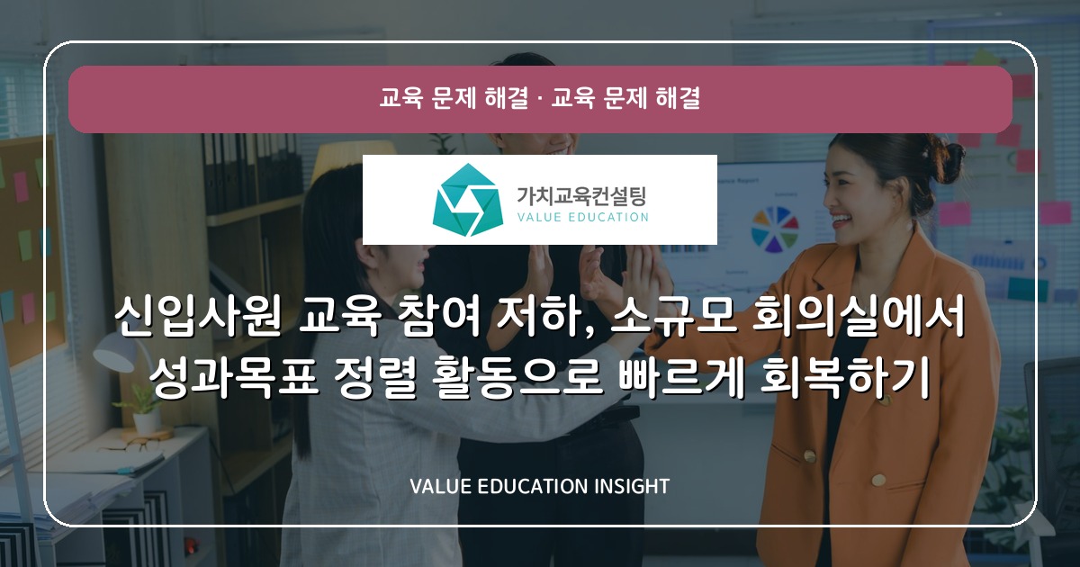 신입사원 교육 참여 저하, 소규모 회의실에서 성과목표 정렬 활동으로 빠르게 회복하기