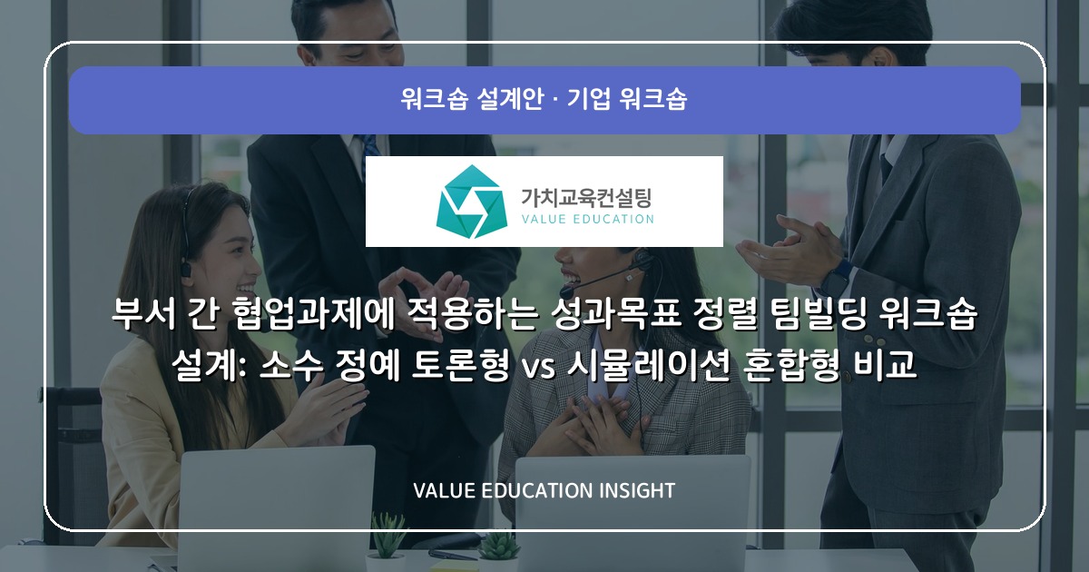 부서 간 협업과제에 적용하는 성과목표 정렬 팀빌딩 워크숍 설계: 소수 정예 토론형 vs 시뮬레이션 혼합형 비교