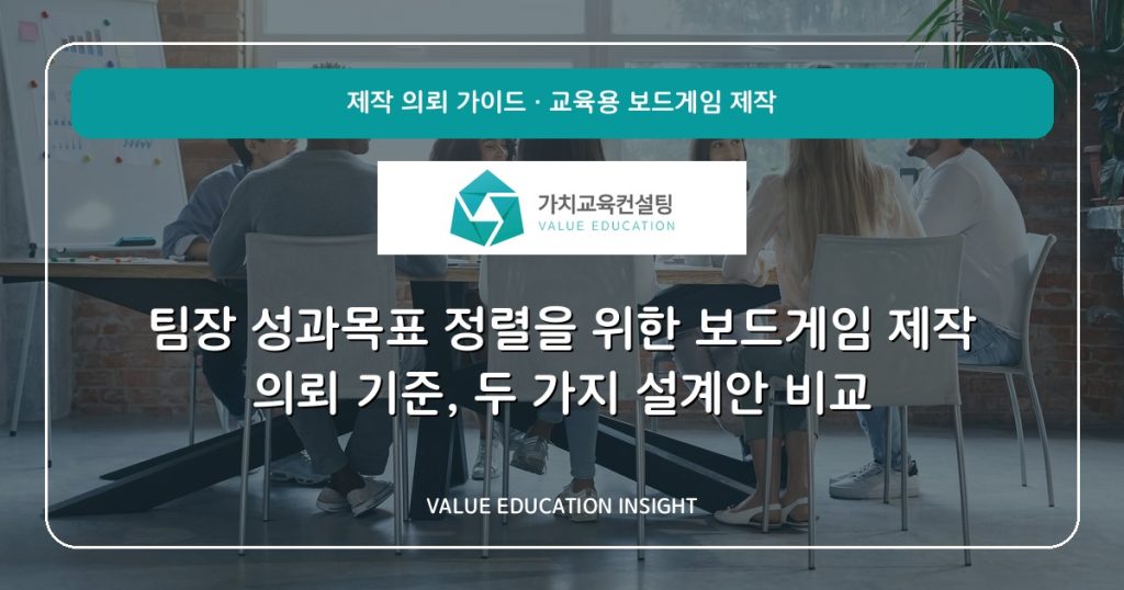 팀장 성과목표 정렬을 위한 보드게임 제작 의뢰 기준, 두 가지 설계안 비교