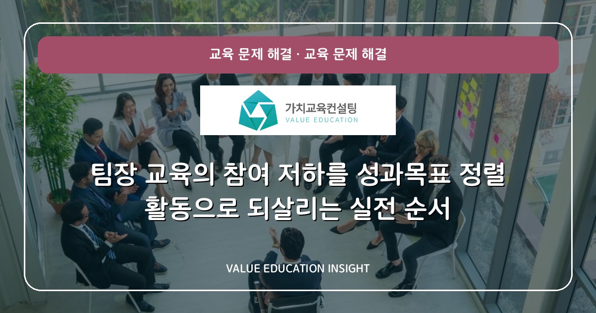 팀장 교육의 참여 저하를 성과목표 정렬 활동으로 되살리는 실전 순서