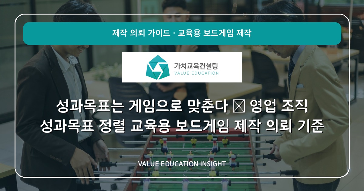 성과목표는 게임으로 맞춘다 — 영업 조직 성과목표 정렬 교육용 보드게임 제작 의뢰 기준