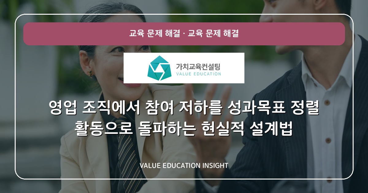 영업 조직에서 참여 저하를 성과목표 정렬 활동으로 돌파하는 현실적 설계법