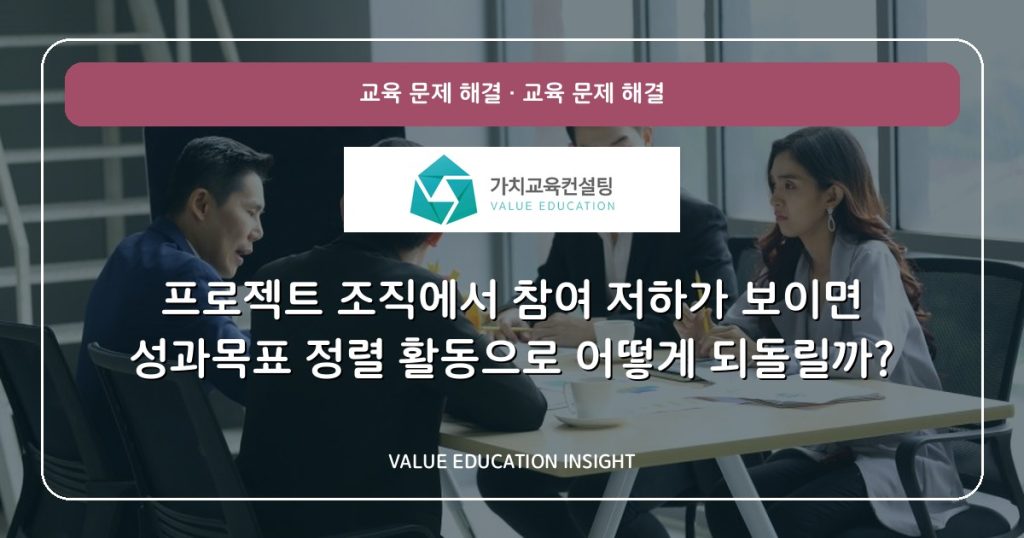 프로젝트 조직에서 참여 저하가 보이면 성과목표 정렬 활동으로 어떻게 되돌릴까?