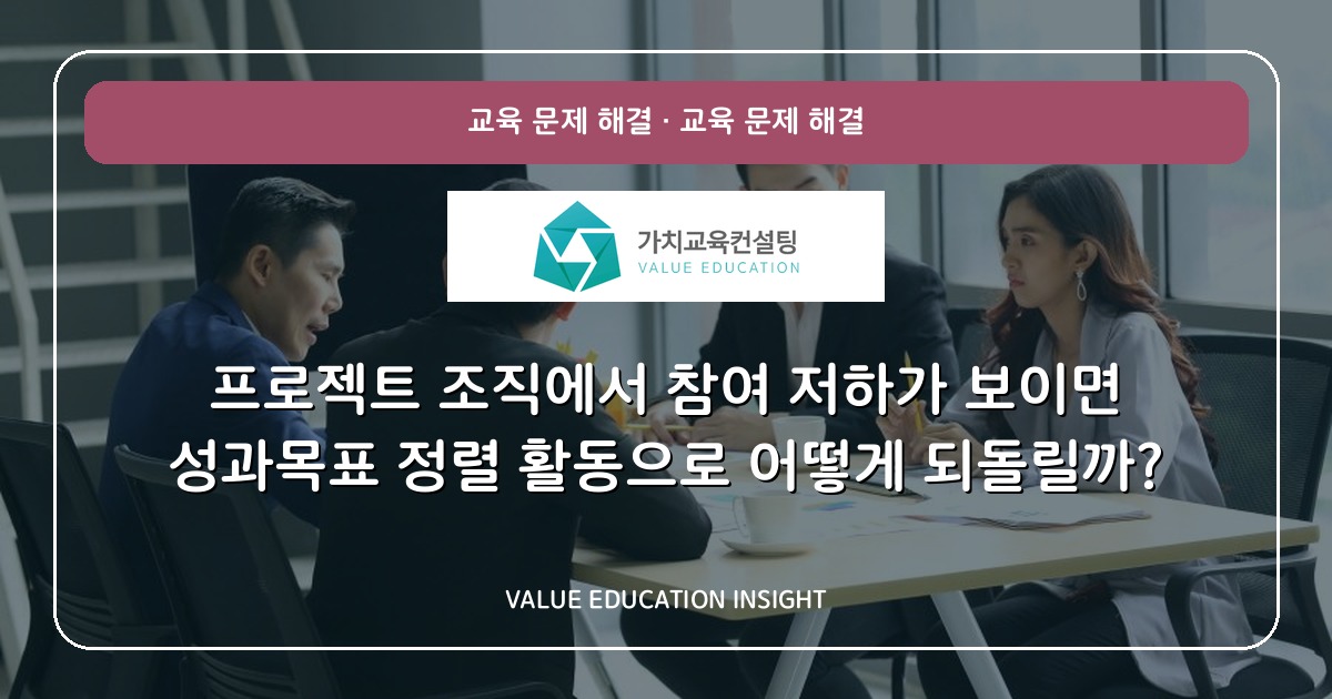 프로젝트 조직에서 참여 저하가 보이면 성과목표 정렬 활동으로 어떻게 되돌릴까?
