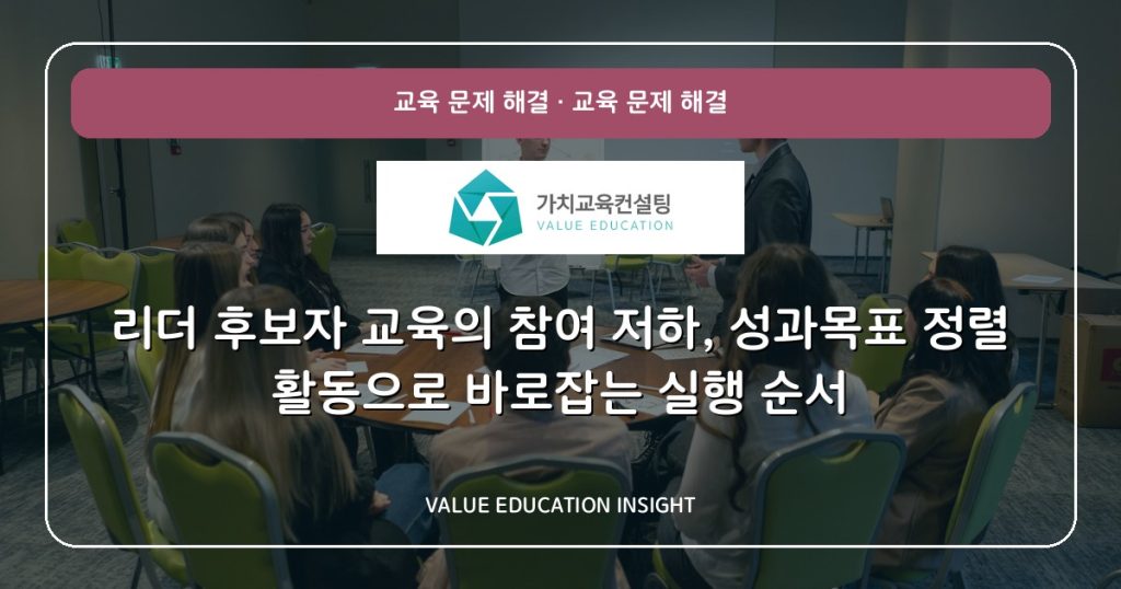 리더 후보자 교육의 참여 저하, 성과목표 정렬 활동으로 바로잡는 실행 순서