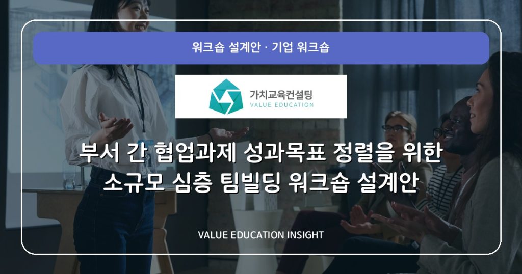 부서 간 협업과제 성과목표 정렬을 위한 소규모 심층 팀빌딩 워크숍 설계안