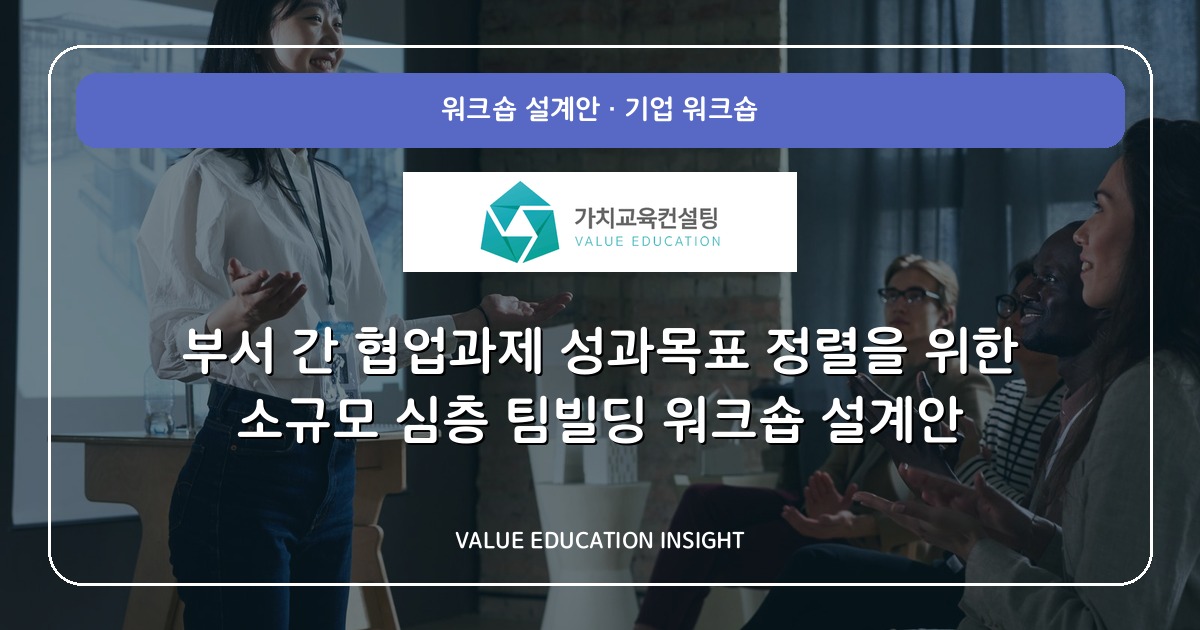 부서 간 협업과제 성과목표 정렬을 위한 소규모 심층 팀빌딩 워크숍 설계안