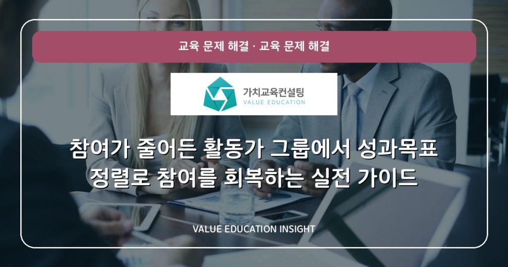 참여가 줄어든 활동가 그룹에서 성과목표 정렬로 참여를 회복하는 실전 가이드