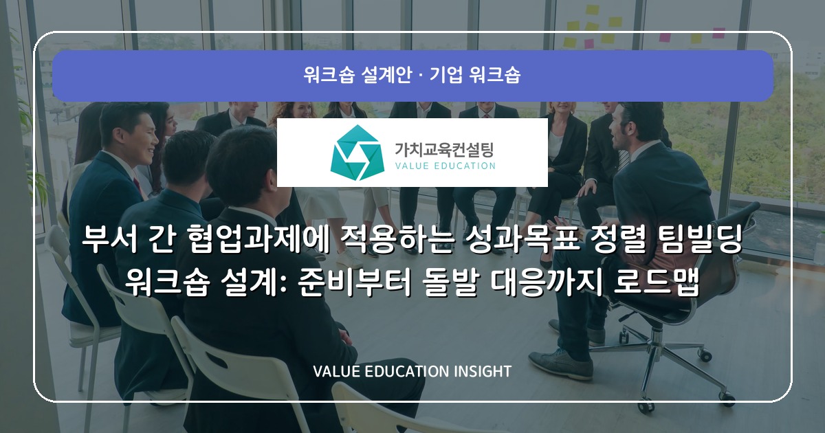 부서 간 협업과제에 적용하는 성과목표 정렬 팀빌딩 워크숍 설계: 준비부터 돌발 대응까지 로드맵