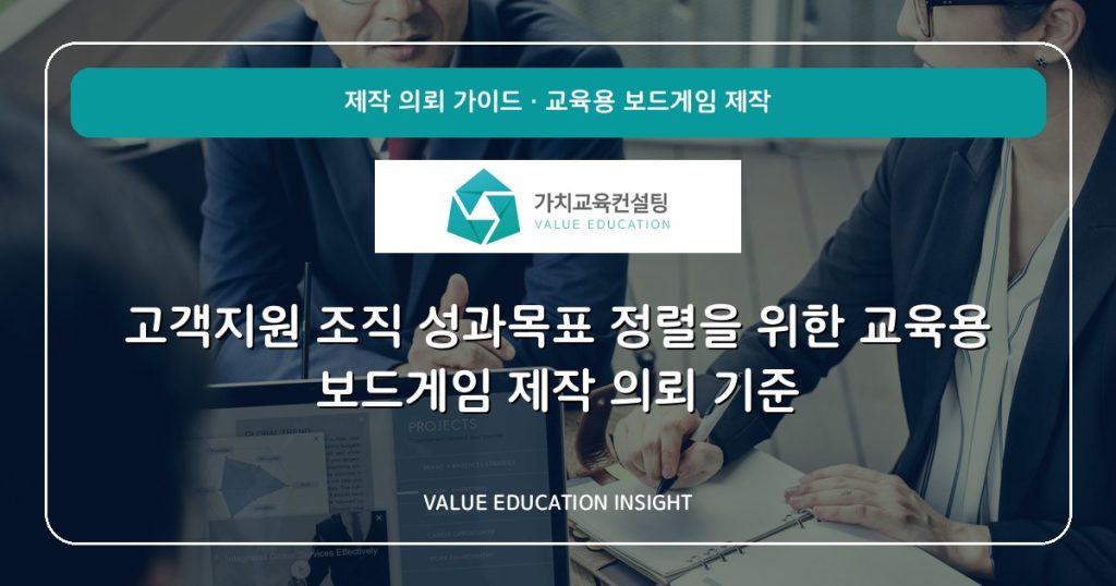 고객지원 조직 성과목표 정렬을 위한 교육용 보드게임 제작 의뢰 기준